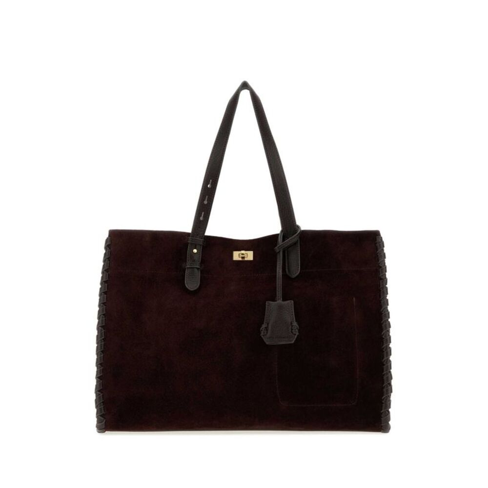 Anya Hindmarch Women Grape Suede Mortimer Shopping Bag